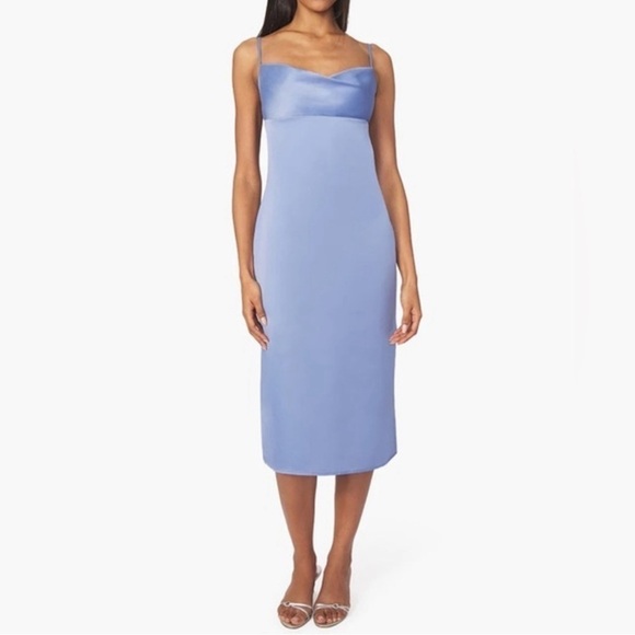 *NWT* WeWoreWhat REVOLVE Cowl Midi Satin Charmeuse Dress - Picture 1 of 6